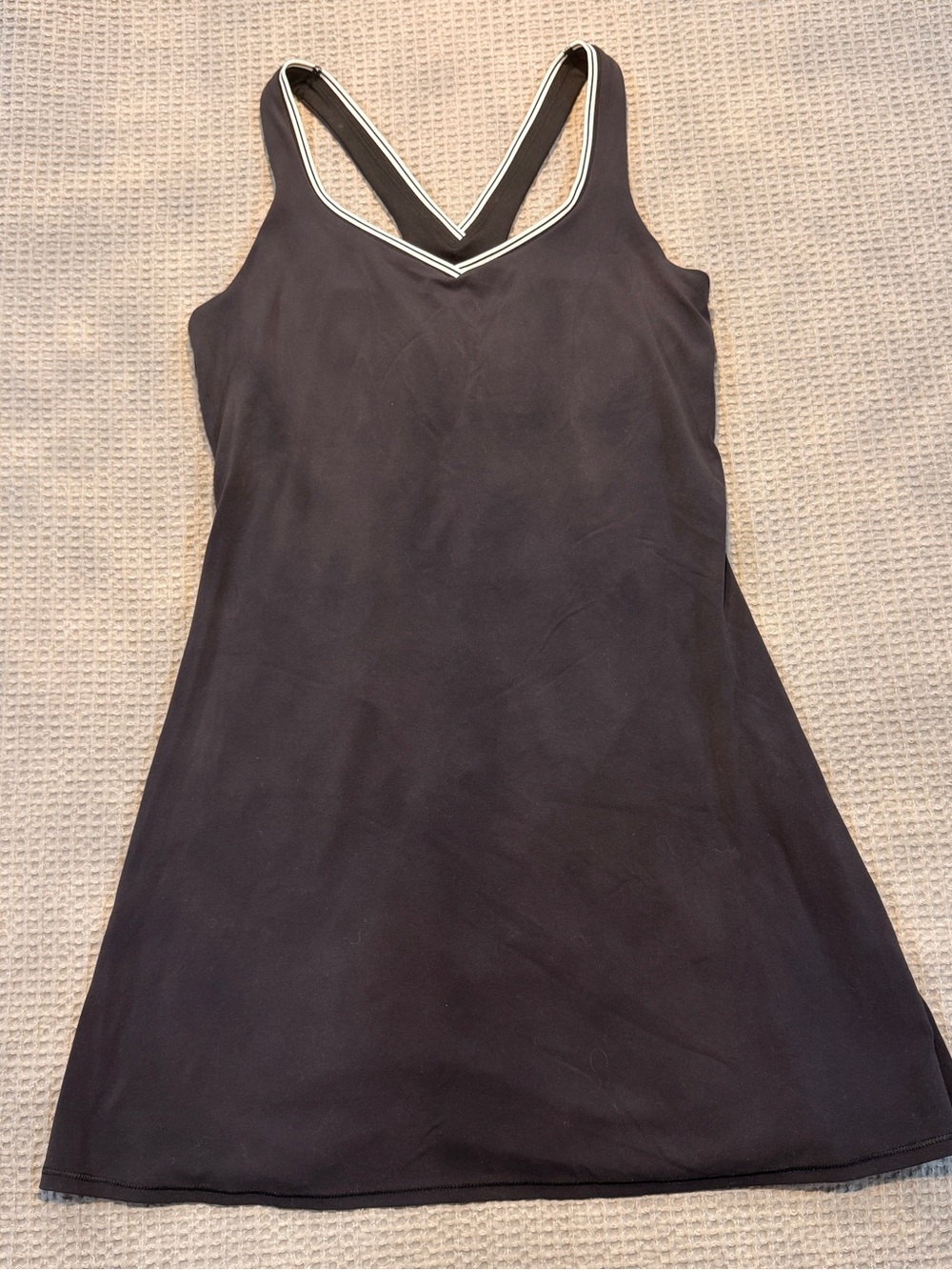 all in motion Black Mini Dress with White Trim